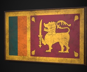 Old Picture Frame With Sri Lanka Flag