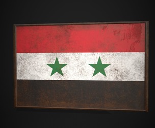 Old Picture Frame With SyriaFlag