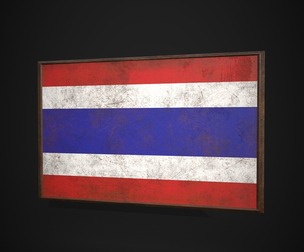 Old Picture Frame With Thailand Flag