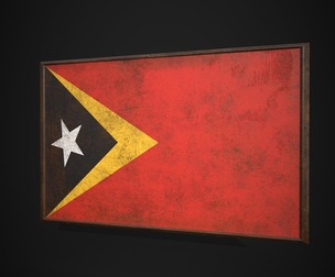 Old Picture Frame With Timor-Leste Flag