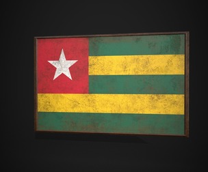 Old Picture Frame With Togo Flag