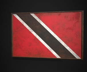 Old Picture Frame With Trinidad and Tobago Flag