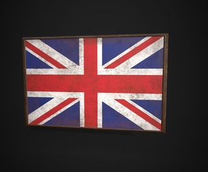 Old Picture Frame With United Kingdom Flag