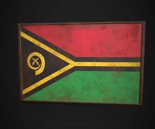 Old Picture Frame With Vanuatu Flag