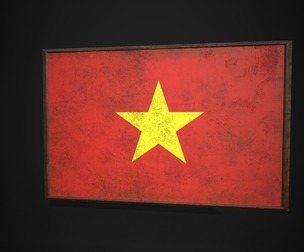 Old Picture Frame With Vietnam Flag
