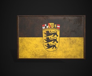 Old Picture Frame With Württemberg Flag