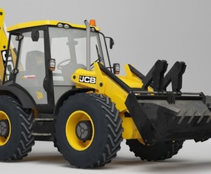 Tractopelle JCB Low-poly 3D model
