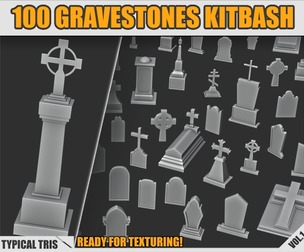 Kitbash - Gravestones - 100 Pieces