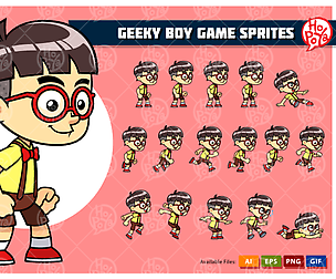 Geeky Boy Game Sprites