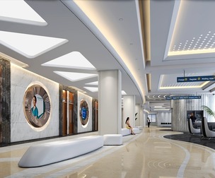 Hospital Reception & Lobby Interior Scene - 3ds Max, Vray, Blender, C4D, Maya