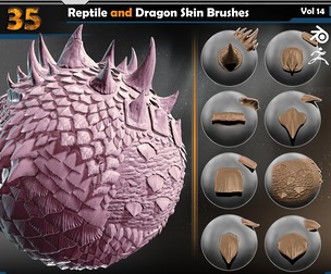 Reptile and Dragon Scale Brushes Vol 14