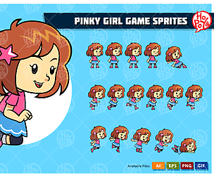 Pinky Girl Game Sprites