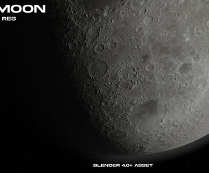 The Moon, Blender 4.0+, 16K textures.