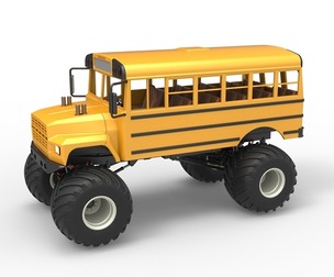 Vintage School bus Monster Truck 1:25