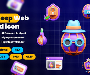 Deep web 3d Illustration  Icon Pack