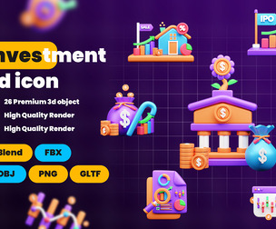 Investment 3d Illustration  Icon Pack