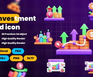 Investment 3d Illustration  Icon Pack