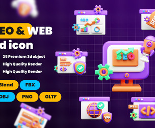 SEO & WEB 3d Illustration  Icon Pack