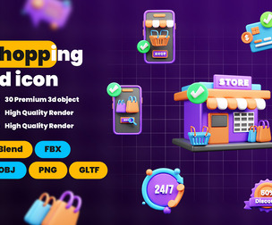 Shopping and Retails 3d Illustration  Icon Pack