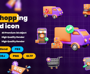 Shopping and Retails 3d Illustration  Icon Pack