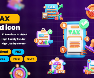 TAX 3d Illustration  Icon Pack