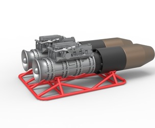 2 Jet engines on the frame Scale 1:25