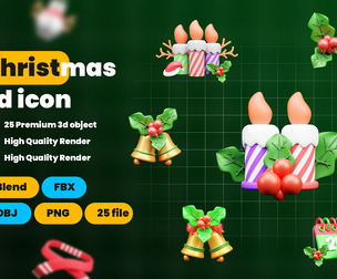 Christmas 3d Illustration Icon Pack