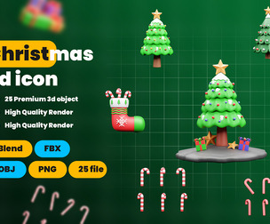 Christmas 3d Illustration Icon Pack