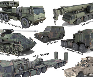 10 Military Vehicles Collection v3