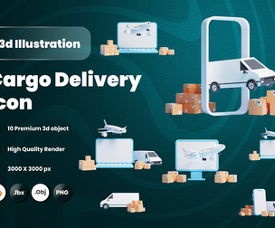 Cargo Delivery 3d Illustration Icon Pack