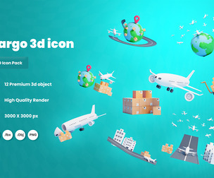 Cargo Delivery 3d Illustration Icon Pack