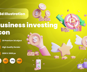 Business Investing 3d Illustration  Icon Pack
