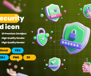 Account security 3d Illustration  Icon Pack