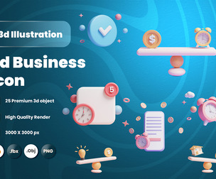 Business 3d Illustration  Icon Pack