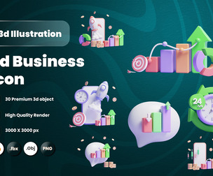 Business 3d Illustration  Icon Pack