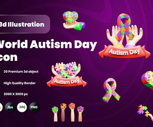 World Autism Awareness Day  Icon Pack