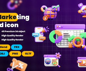 Marketing and Advertising 3d Icon Pack