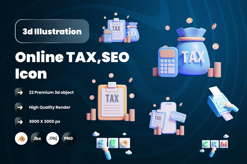 Online Business 3d Icon Pack