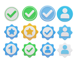 Verified icon 3d rendering vector illustration