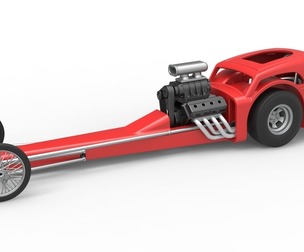 Front engine dragster with shell V8 Scale 1:25