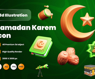 Ramadan 3d Illustration  Icon Pack