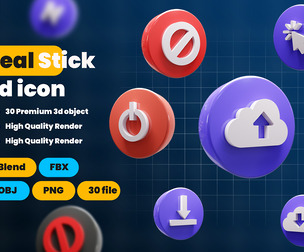 Web Apps Real stick 3d Illustration Icon Pack