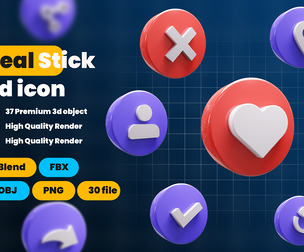 Web Apps Real stick 3d Illustration Icon Pack