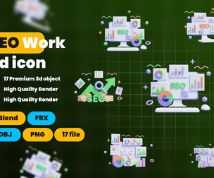 SEO work 3d Illustration Icon Pack