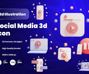 Social Media 3d Illustration  Icon Pack