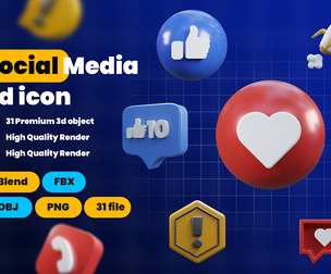 Social Media 3d Illustration Icon Pack
