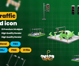Traffic 3d Illustration Icon Pack
