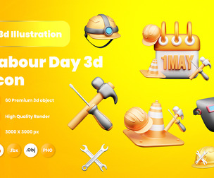 Labour Day 3d Illustration Icon Pack