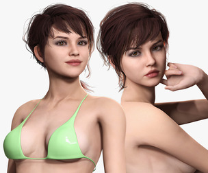 Nora - Naked Girl In Bikini Low-poly