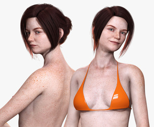 Arij - Realistic Red Head Woman Freckles Low-poly